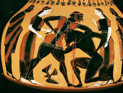 Theseus dræber Minotaurus ... af Painter of the Birth of Athena