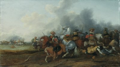 En kavaleri-træfning, 1632 af Palamedes Palamedesz