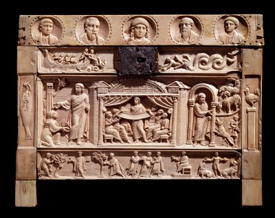 Relikvieskrin med relieffer, der repræsenterer scener fra det gamle testamente. Fra klostret Santa Giulia, 4. århundrede af Paleo Christian