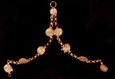 Paleokristen kunst: guld halskæde. Fra Iran. Paris, Louvre-museet af Paleo-Christian Paleo-Christian