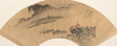 Solnedgang på Autumn River, 1604 eller 1664. af Pan Yunyu