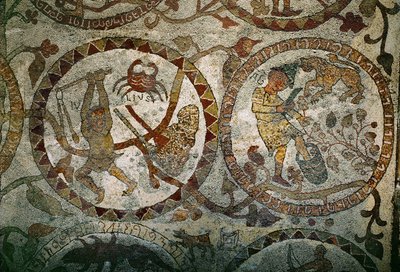 Stjernetegnene fra mosaikgulvet i (mosaik) af Pantaleone Pantaleone