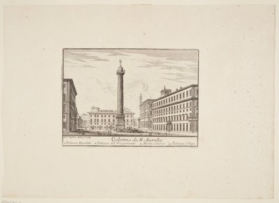 Kolonne af M. Aurelio. 1. Palazzo Niccolini. 2. Palace of the vicegente. 3. Monte Cirio. 4. Palazzo Chigi af Paolo Anesi