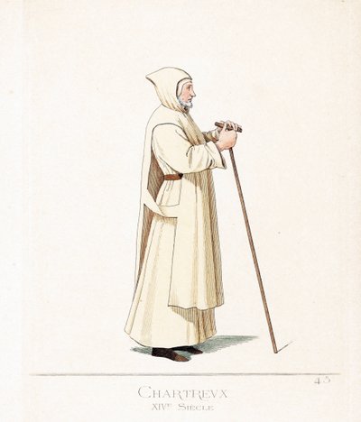 Præstedragt: en karteusisk munk, orden af ​​Saint Bruno af Paolo Mercuri
