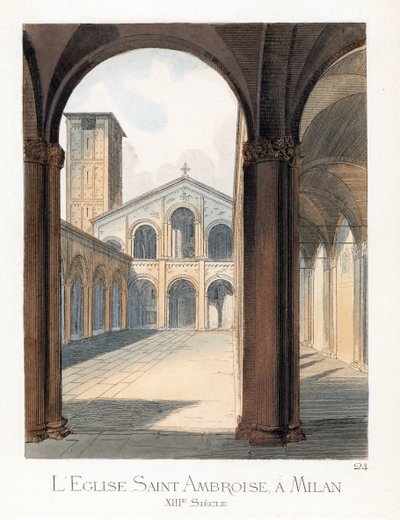 Gården til basilikaen Saint Ambroise i Milano (Italien) - Gården til basilikaen Sant