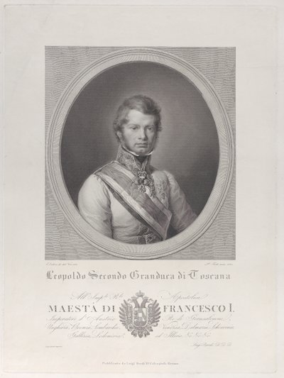 Ovalt portræt af Leopold II, storhertug af Toscana, 1833., 1833. af Paolo Toschi