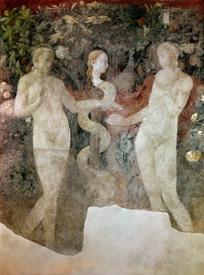 Genesis, skabelsen af eva og arvesynden (Fresco af Paolo Uccello