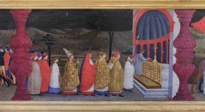 Predella om vanhelligelse af værten, detalje af Paolo Uccello