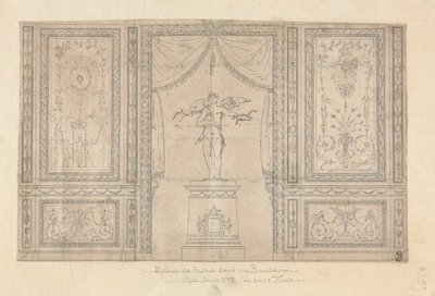Statue af Amor i en murniche af Paolo Vincenzo Bonomini