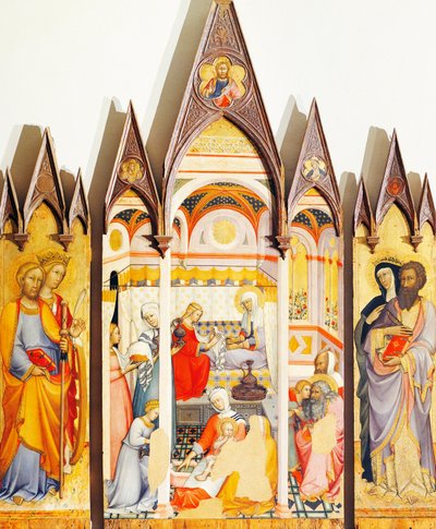 Alterbillede af Jomfruens fødsel af Paolo di Giovanni Fei (ca. 1345-ca. 1411), tempera på træ af Paolo di Giovanni Fei