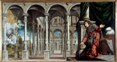 Bebudelse. Maleri af Paris Bordon eller Bordone (1500-1571) af Paris Bordone