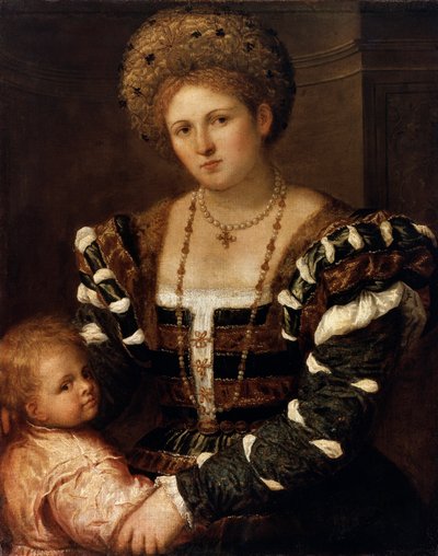 Portræt af en dame med en dreng, 1530