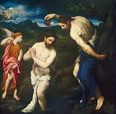 Kristi dåb, ca. 15351540. af Paris Bordone