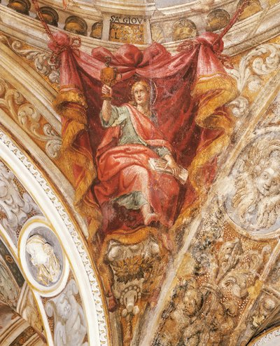 St Hilary af Poitiers af Francesco Mazzola, kendt som Parmigianino (1503-1540), fresco, San Giovanni Evangelista-kirken, Parma af Parmigianino