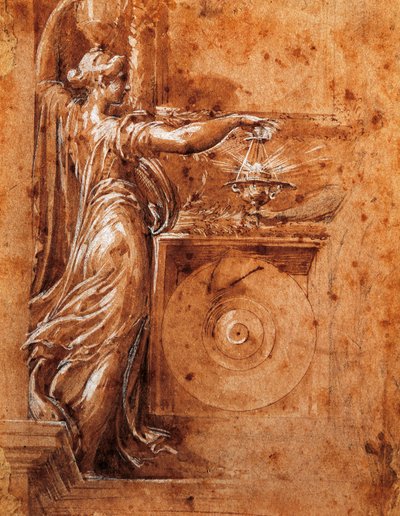 Studie af jomfruen for den fritliggende kirke af Francesco Parmigianino (1503-1540) af Parmigianino