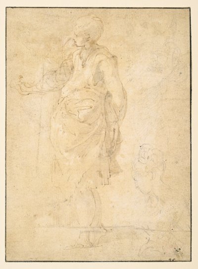 Påklædt kvindeskikkelse og kvindehoved af Parmigianino