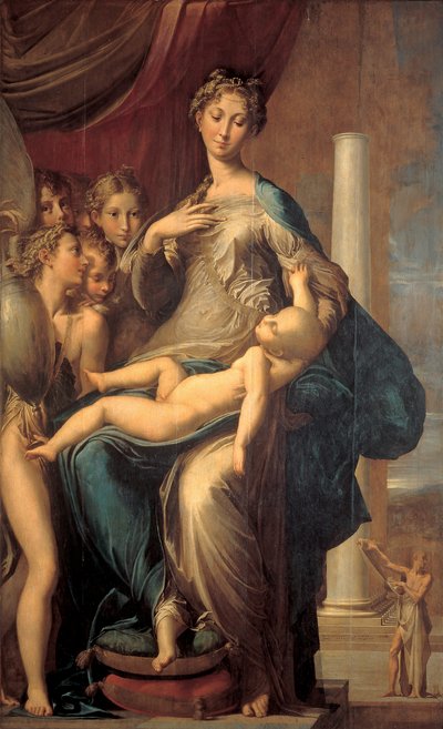 Madonna med lang hals (Madonna med lang hals), maleri af Girolamo Fra Mazzola dit PARMIGIANINO af Parmigianino