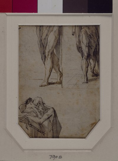 Undersøgelser af mænd (pen & blæk og vask på papir) af Parmigianino