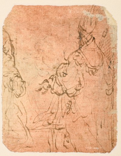 To knælende mænd i religiøs dragt (verso) af Parmigianino
