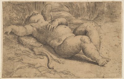 Amor sover, 1500-tallet. af Parmigianino