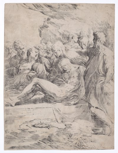 Begravelse mod venstre, 1529-1530., 1529-1530. af Parmigianino