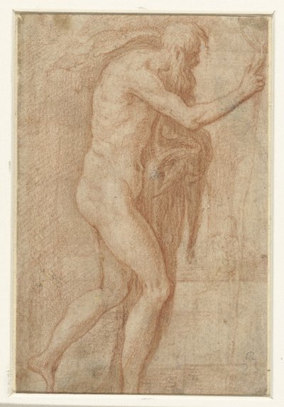 Mand løfter fingeren i advarsel af Parmigianino