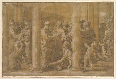 De hellige Peter og Johannes helbreder de syge, begyndelsen af det 16. århundrede. af Parmigianino