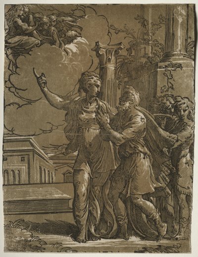 Tiburtinske Sibyl og kejser Augustus, ca. 1527-153031. af Parmigianino