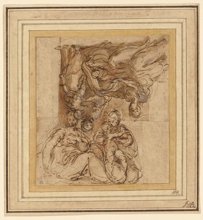 To studier for en hellig familie af Parmigianino