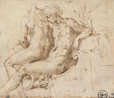 To elskere siddende på en sofa af Parmigianino