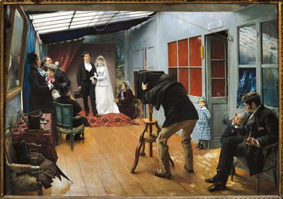 Bryllup hos fotografen af Pascal Adolphe Jean Dagnan Bouveret
