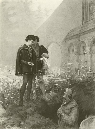 Hamlet og graveren (dybtryk) af Pascal Adolphe Jean Dagnan Bouveret