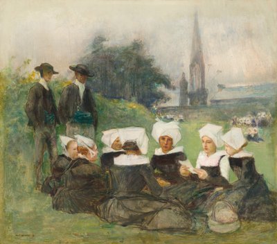 Undersøgelse for "Breton Women at a Pardon" af Pascal Adolphe Jean Dagnan Bouveret