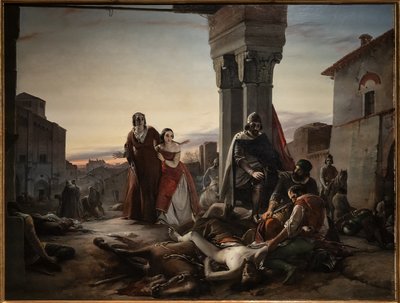 Ricciardino Langoscos mor ransagede liget af sin søn, der blev dræbt under erobringen af Pavia i hænderne på Matteo Visconti i 1315 af Pasquale Massacra
