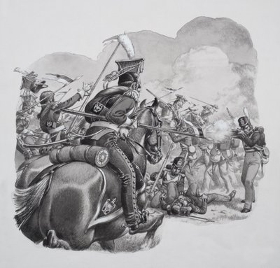 Let kavaleri (gouache på papir) af Pat (1907-95) Nicolle