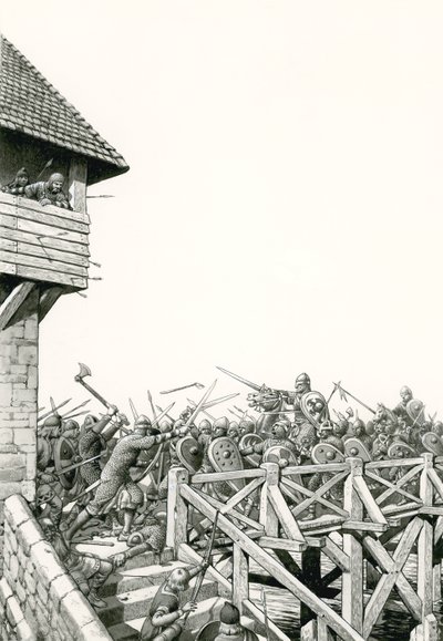 Normannische Eroberung: Truppen rücken die Themse hinauf von Pat (1907-95) Nicolle