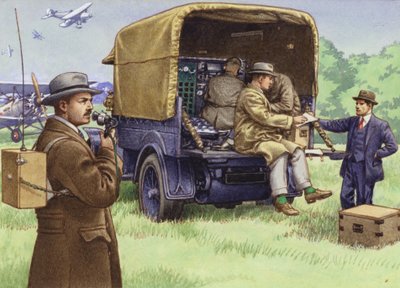 Die frühen Tage der Außenübertragung für die BBC von Pat (1907-95) Nicolle