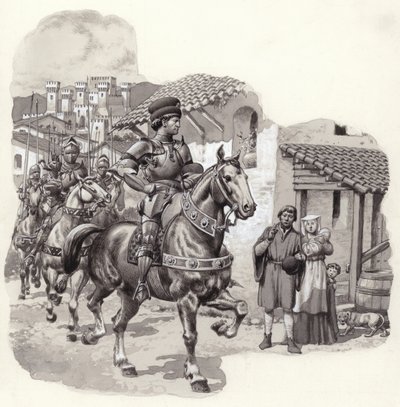 Sigismondo Malatesta, italiensk lejesoldat (gouache på papir) af Pat (1907 95) Nicolle