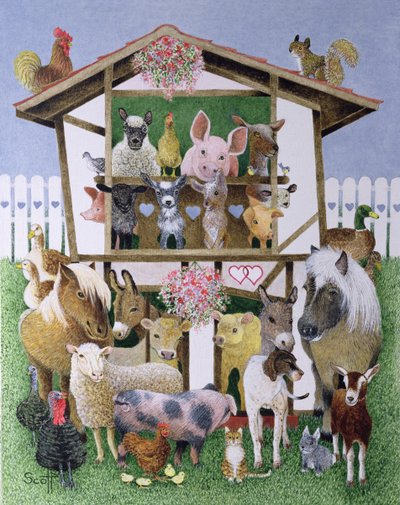 Animal Playhouse (olie på lærred) af Pat Scott