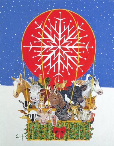 Christmas Journey (olie på lærred) af Pat Scott