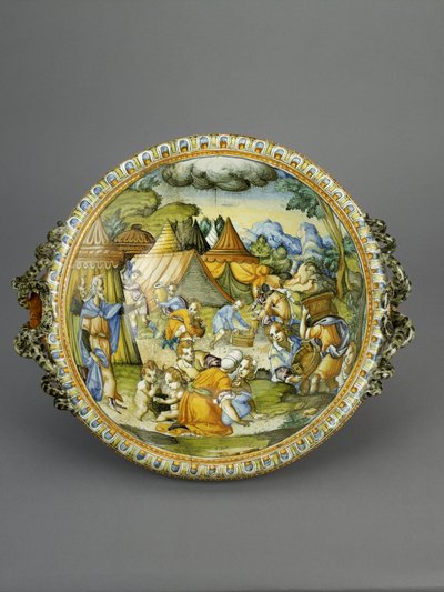 Bassin med indsamlingen af Manna, sandsynligvis Urbino, ca. 1600-20 (maiolica) af Patanazzi Workshop