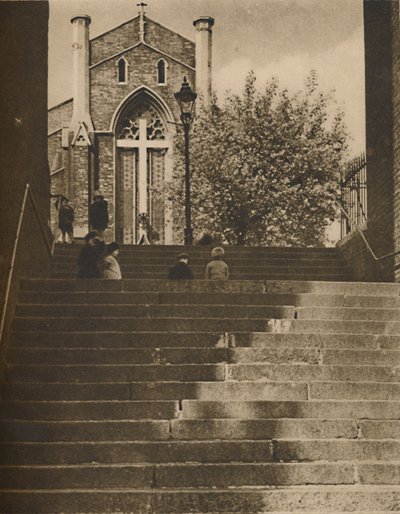 Riceyman Steps Really Granville Place i Unlovely Kings Cross Road, c1935. af Paterson