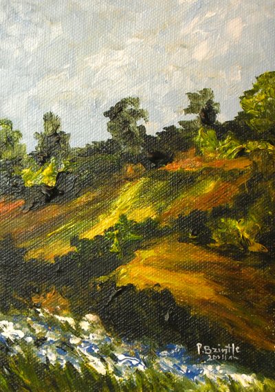 Bleuets a Trouin, 2014 (akryl på lærred) af Patricia Brintle