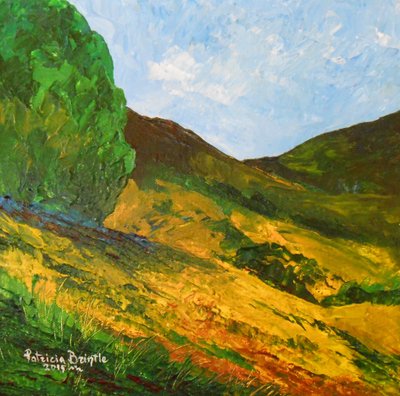 Morne La Selle, 2015 (akryl på lærred) af Patricia Brintle
