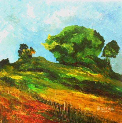 Road to Mayette, 2015 (akryl på lærred) af Patricia Brintle