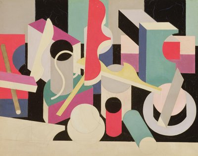 Peinture Nature Morte, 1920-21 (olie og blyant på lærred) af Patrick Henry Bruce