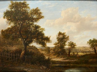 Figurer på en skovklædt sti (olie på panel) af Patrick Nasmyth
