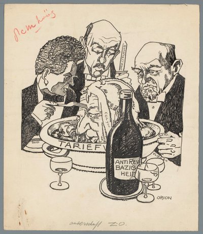 Colijn og takstloven Kalvehovedet (titel på objekt) af Patricq Kroon (signed by artist)
