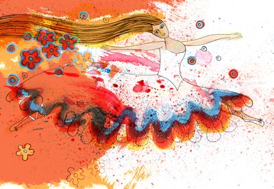 Ballerina, 2025 (Akryl; digital) af Patrizia La Porta