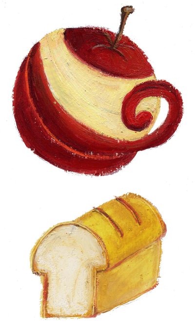 Fruit, 2021 (Akryl på papir) af Patrizia La Porta